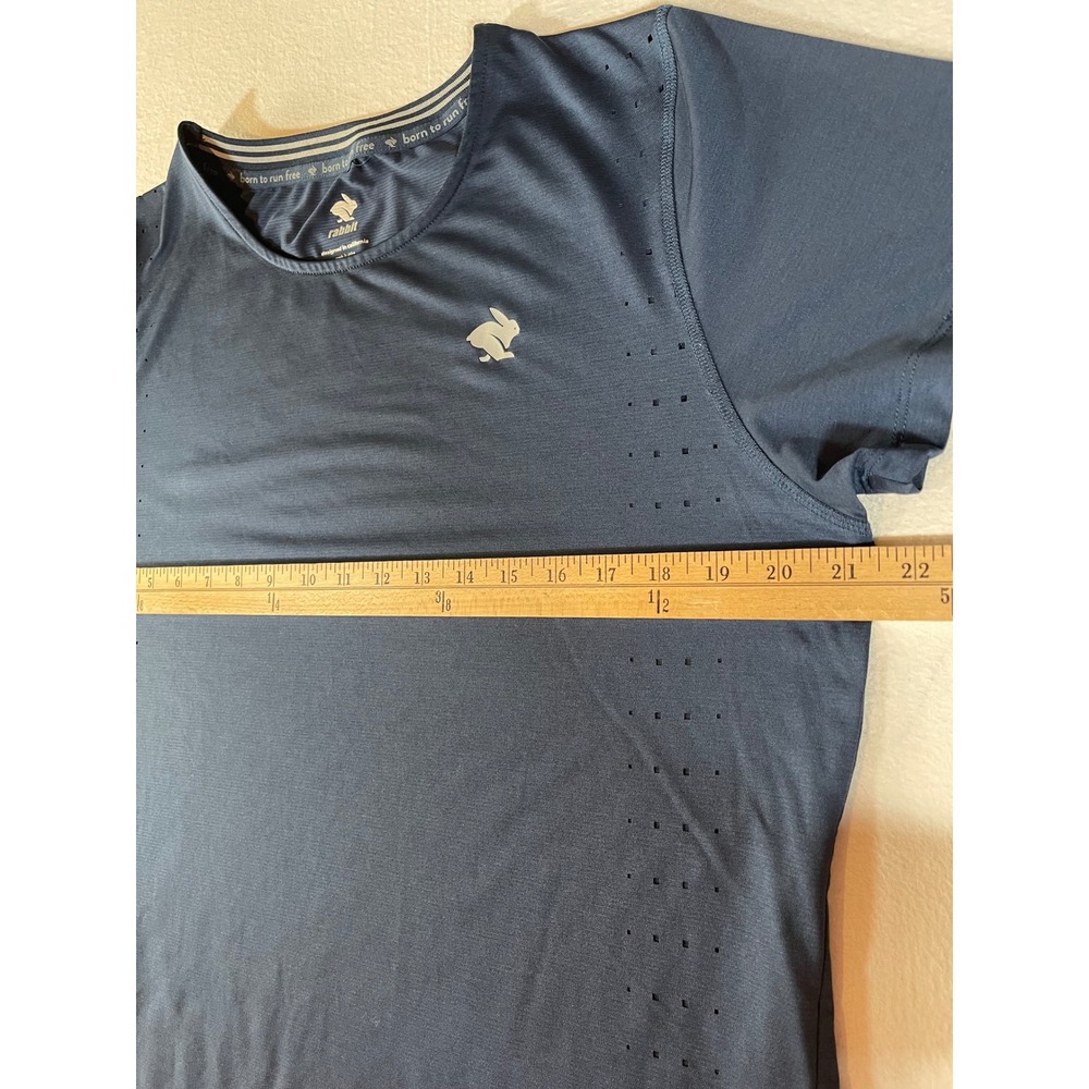 Rabbit EZ Tee Running Shirt Womens XL Blue Perforated Short Sleeve Performance - Picture 12 of 12